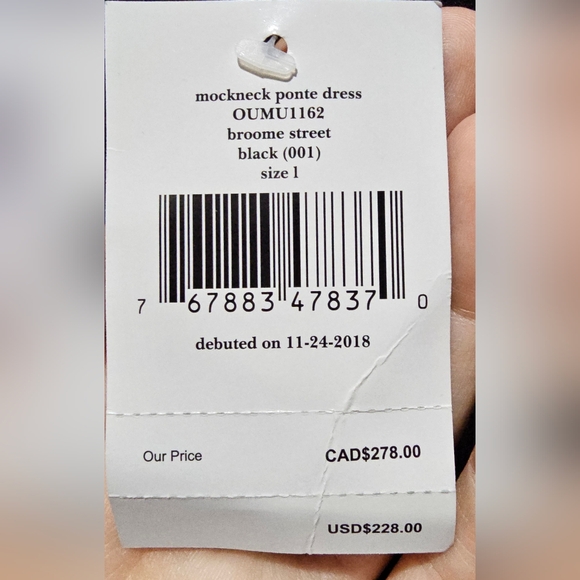 Kate Spade Black Mockneck Ponte Dress | NWT | Size 1 (Fits Like Large) - Picture 8 of 8